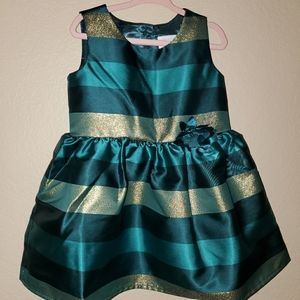 Childrens place green striped dress